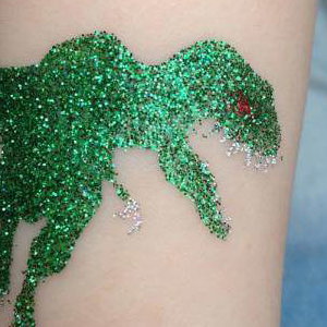 T-rex Glitter Tattoo