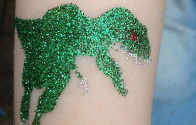 T-rex Glitter Tattoo