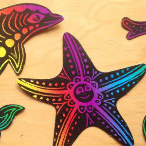 Sealife scratch art
