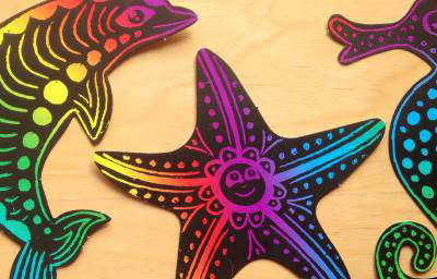 Sealife scratch art