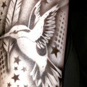 Hummingbird airbrush tattoo