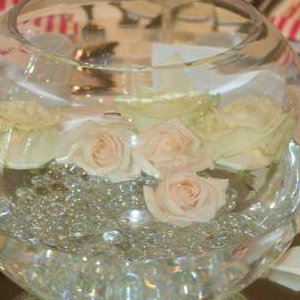 Fish Bowl Vase Centrepiece with Roses