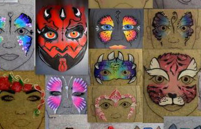 My Facepainting Menu changes frequently , depending on theme or event 