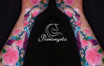 Sleeve Painting Roses, Glitter . Lace and Diamante 