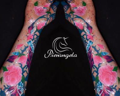 Sleeve Painting Roses, Glitter . Lace and Diamante 