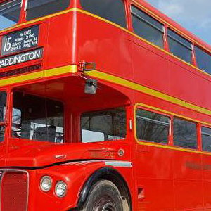 vintage routemaster bus in attingham park shropshire