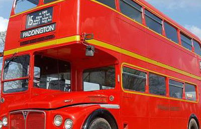 vintage routemaster bus in attingham park shropshire