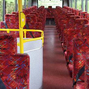 upstairs interior of our 100 seater bus/coach L305