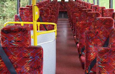 upstairs interior of our 100 seater bus/coach L305