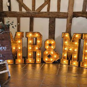 MR&MRS Rustic Light Up Letters