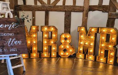 MR&MRS Rustic Light Up Letters