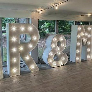 Giant 5ft White Light Up MR&MRS Letters