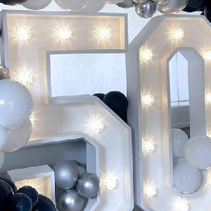 Light Up 50 Numbers with Balloons