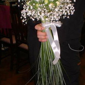 Ranunculus, Gyp & Bear Grass Hand Tied
