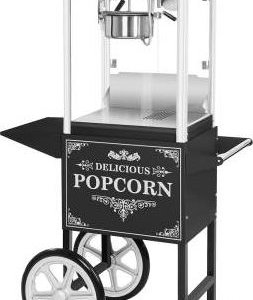 popcorn machine black and white