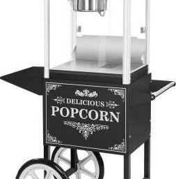 popcorn machine black and white
