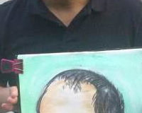 Colour caricature, big nose