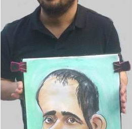 Colour caricature, big nose