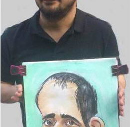 Colour caricature, big nose