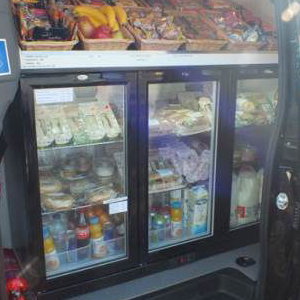 Our Fridge filled with Sandwiches, Cakes, Snacks etc
