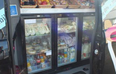 Our Fridge filled with Sandwiches, Cakes, Snacks etc