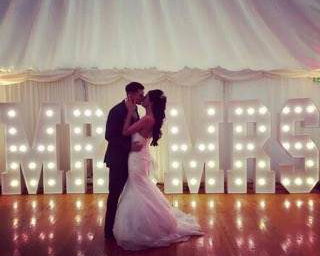 A truly stunning pic sent to us by the newly weds! Our giant Mr & Mrs at Ramside Hall, County Durham