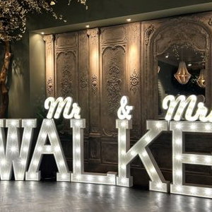 Our bespoke light up surname letters at the stunning Croft Hotel Darlington, County Durham 