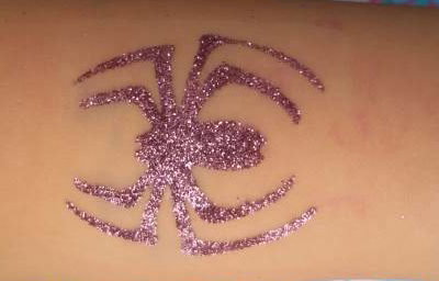Spider glitter tattoo