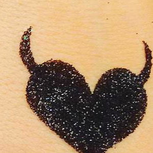 Devil heart glitter tattoo