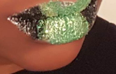 Jamaican Flag inspired glitter lips