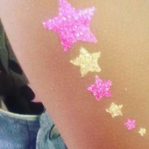 Stars glitter tattoo