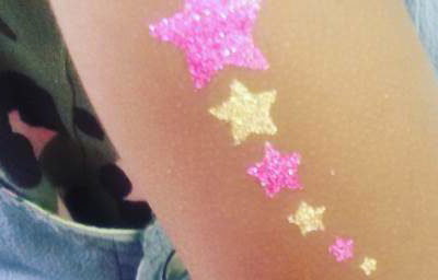 Stars glitter tattoo