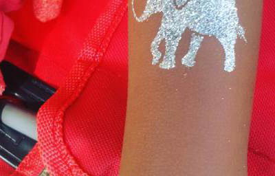 Elephant glitter tattoo
