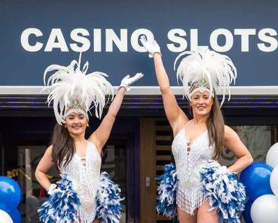 Navy and White Showgirl Stiltwalkers