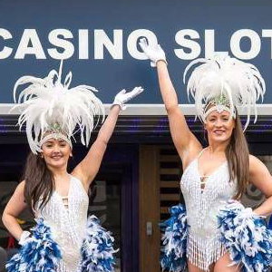 Navy and White Showgirl Stiltwalkers