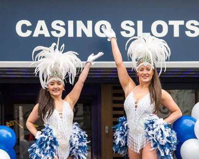 Navy and White Showgirl Stiltwalkers
