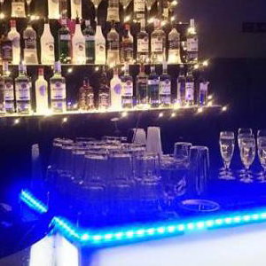 White Bar with Back Bar
