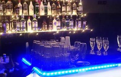 White Bar with Back Bar
