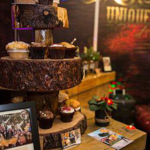 Three tier rustic cake stand