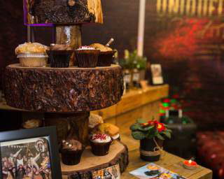Three tier rustic cake stand