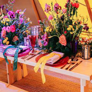Long Rustic Table:benches - Nordic Inspired