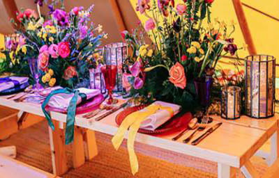 Long Rustic Table:benches - Nordic Inspired