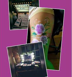 glitter bar collage hen night wedding