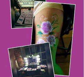 glitter bar collage hen night wedding
