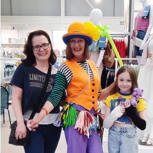 Baloon twister Candy Clown refreshing the Matalan store Glenrothes.jpg