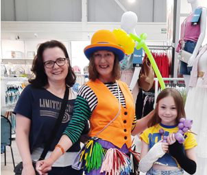 Baloon twister Candy Clown refreshing the Matalan store Glenrothes.jpg