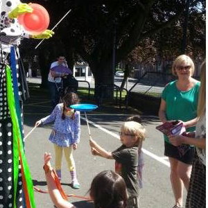 Candy Clown on Stilts