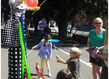 Candy Clown on Stilts