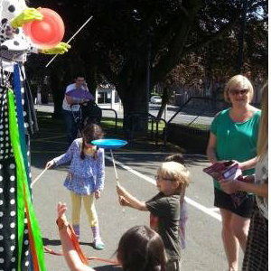 Candy Clown on Stilts