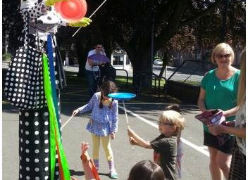 Candy Clown on Stilts